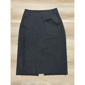 Express Women's Size 6 Gray‎ Pencil Skirt Belt Loops Work Back Zip